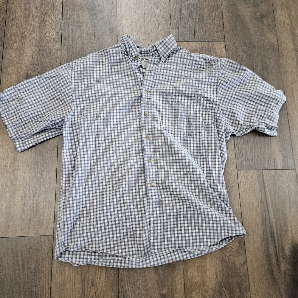 High Sierra 100% Cotton Button Up Short Sleeved Checkered Men's Shirt Size L